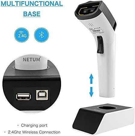 Netum Handheld-Scanner Drahtlos mit 2D- und QR-Barcode-Lesefunktion