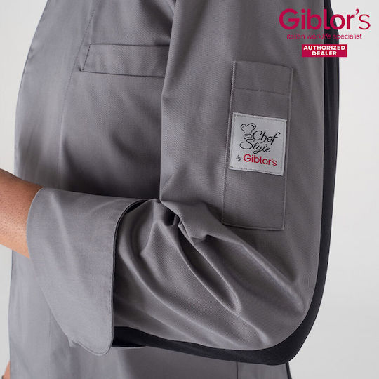 Giblor's Coat Chef Unisex Gray with Long Sleeve Raul
