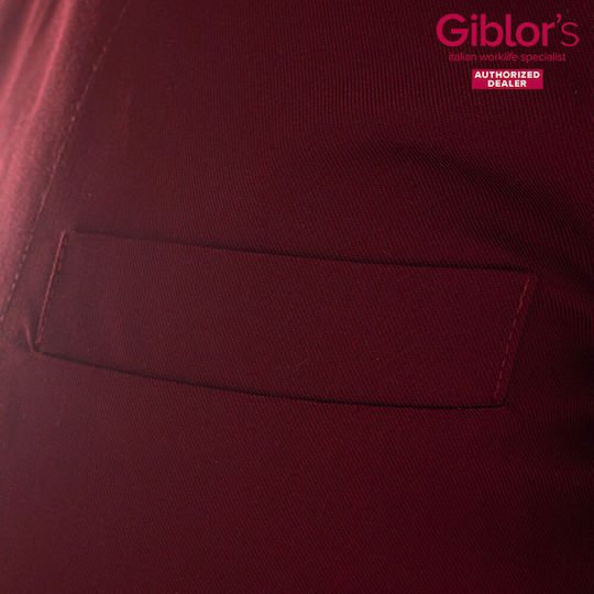 Giblor's Haina Bucătar Unisex Burgundy cu Mâneci scurte Thiago