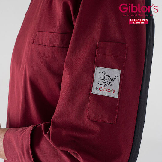 Giblor's Coat Chef Unisex Burgundy with Long Sleeve