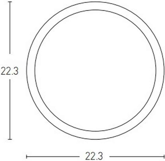 Zambelis Lights Rund Draußen LED Panel 20W mit Warmes Weiß Licht 3000K