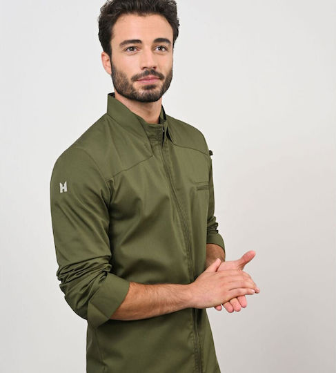Le Nouveau Chef Σακάκι Σεφ Ανδρικό Πράσινο με Μακρύ Μανίκι Nero