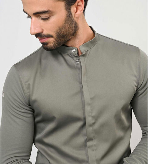 Le Nouveau Chef Mantel Koch Unisex Khaki mit Langärmelig Julien