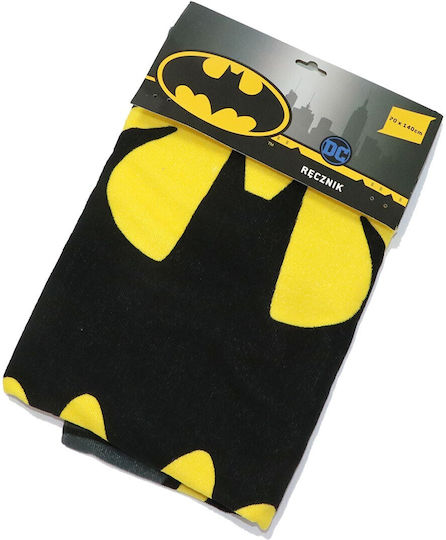 Dc Comics Παιδική Πετσέτα Θαλάσσης Μαύρη Batman 140x70εκ.