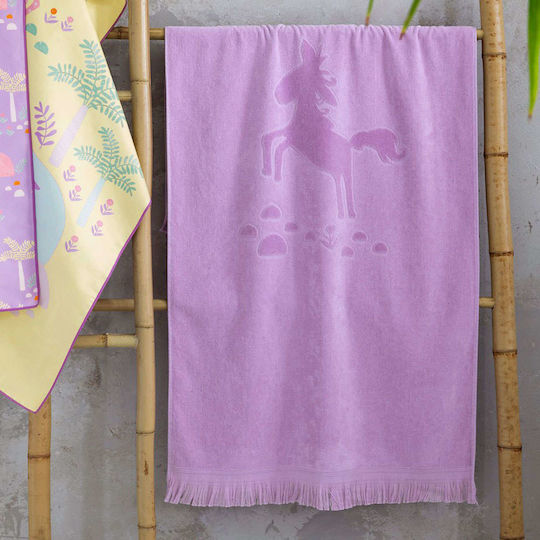 Nima Fairytale Kids Beach Towel Lilac Unicorns 140x70cm