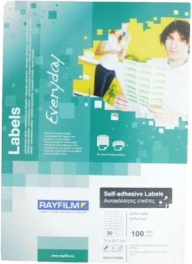 Rayfilm 3000 Αυτοκόλλητες Ετικέτες Α4 Ορθογώνιες Everyday 70x29.7mm