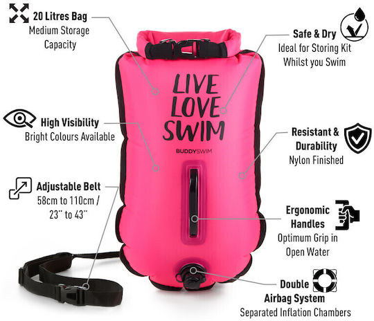 Buddyswim Σημαδούρα Τορπίλη 20lt Ροζ