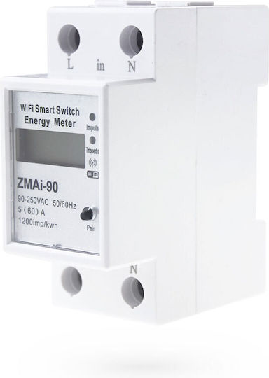 DeTech Digital Energie-Analysator für Elektrische Messgeräte Dreiphasiger Schiene Wi-Fi Google Home Alexa Tuya 91023