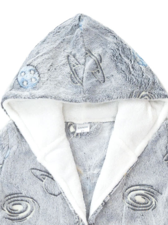 Space Fleece children's robe grey W23