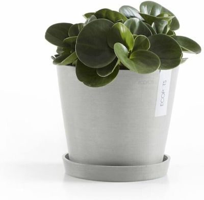 Ecopots Amsterdam Rund Teller Topf White Grey 21x21cm