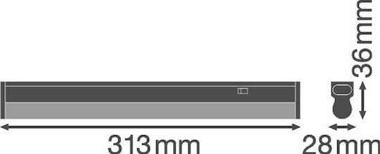 Osram Under-Cabinet LED Light 4W Warm White with Switch L30xD2.8xH3.6cm