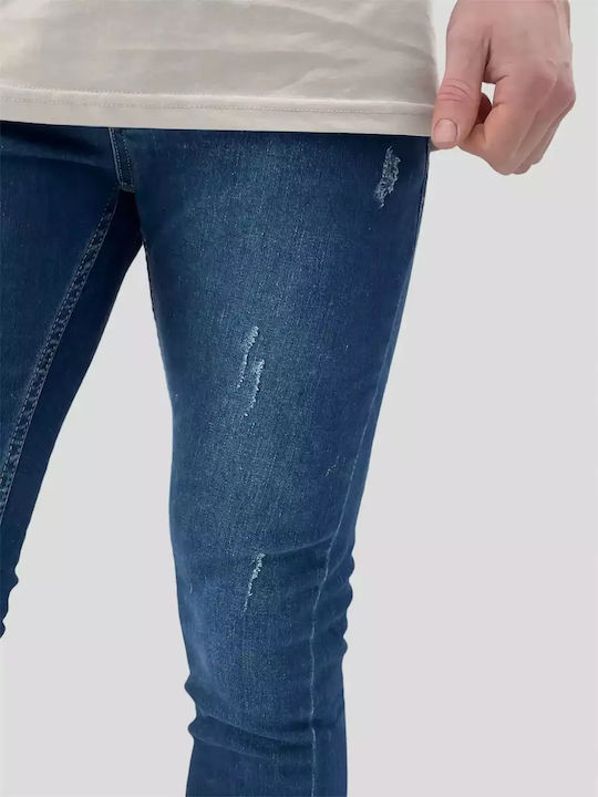 Herrenjeans Blau Elastisch mit elastischen Rissen