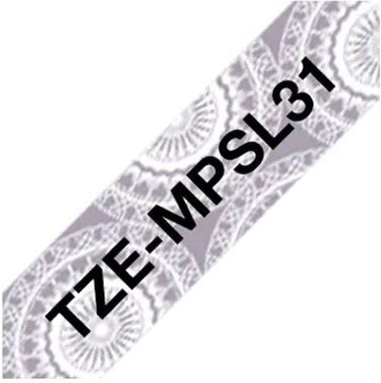 Brother Ταινία Ετικετογράφου 4m x 12mm σε Γκρι Χρώμα Συμβατή με Brother TZe/TZ