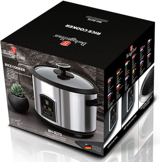 Berlinger Haus Rice Cooker Black Silver Collection 700W cu Capacitate 1.8lt