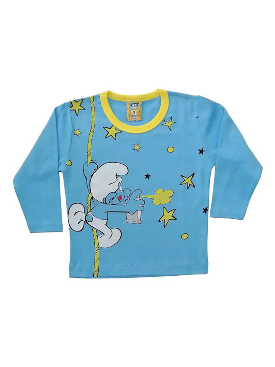 CHILDREN'S COTTON LONG-SLEEVED PYJAMAS LIKE 122-0126 - BLUE TYPE