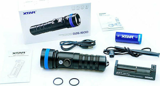 XTAR Diving Safety Light LED with Brightness 1600lm for Maximum Depth 100m D26