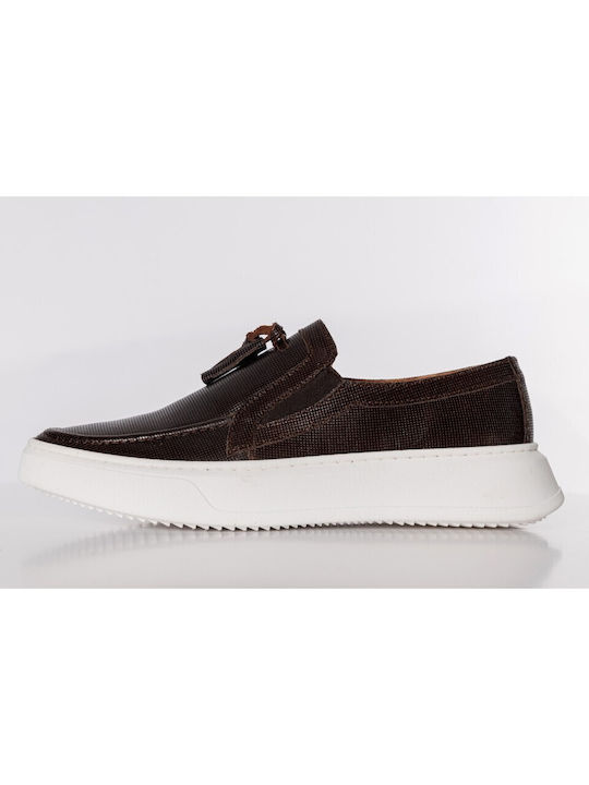 Ανδρικά Δερμάτινα Παπούτσια Loafers Northway 920-BROWN