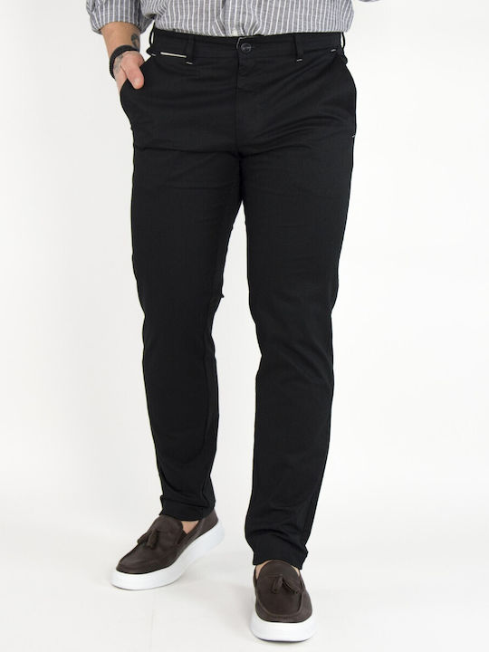 Trial Herren Chinos schwarzer Stoff Hose 23 LoganM