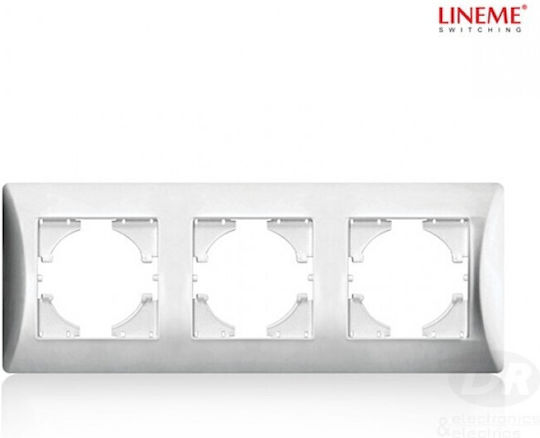 Lineme Hseries Рамка на ключ 3 Места Хоризонтално монтиране в Сребрист Цвят 50-00123-5
