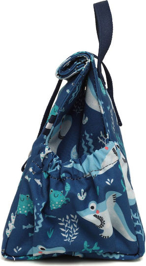 The Lunch Bags Kids Geantă Izotermică de Prânz de Mână pentru Școală 5lt Albastru 21 x 16 x 24cm Rechin