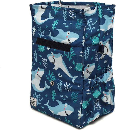 The Lunch Bags Kids Geantă Izotermică de Prânz de Mână pentru Școală 5lt Albastru 21 x 16 x 24cm Rechin
