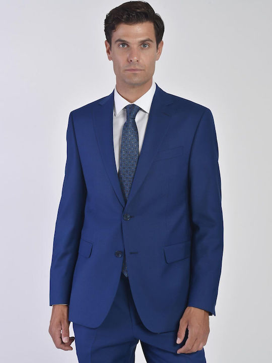 Slim fit Super 130's Mauro Boano Light Blue Suit with Small Pattern, Evening, Business, Wedding