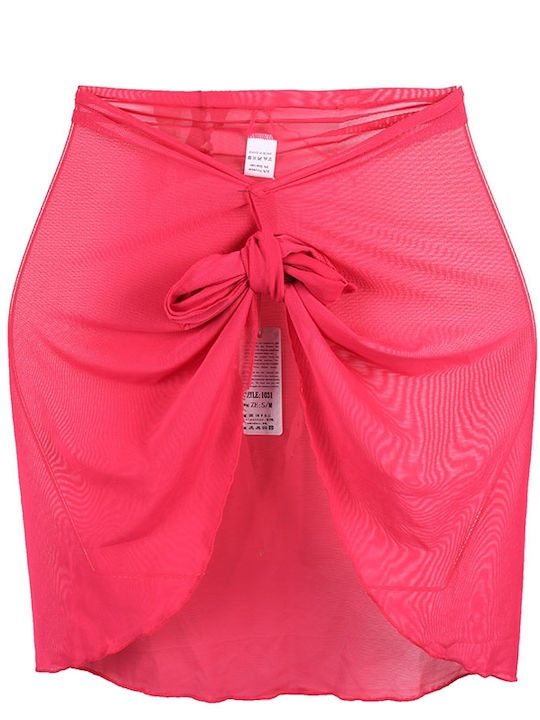 Skirt pareo women's transparent short skirt Fuchsia