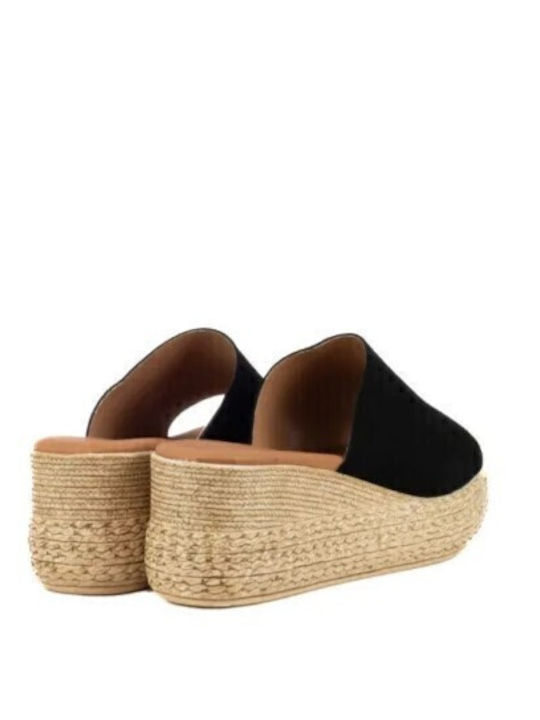 Anatomic Women's Leather Platform Wedge Sandals Black