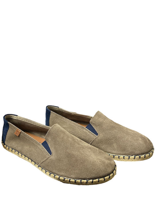 ACE MEN'S LEATHER ESPADRILLE GREY/BLUE