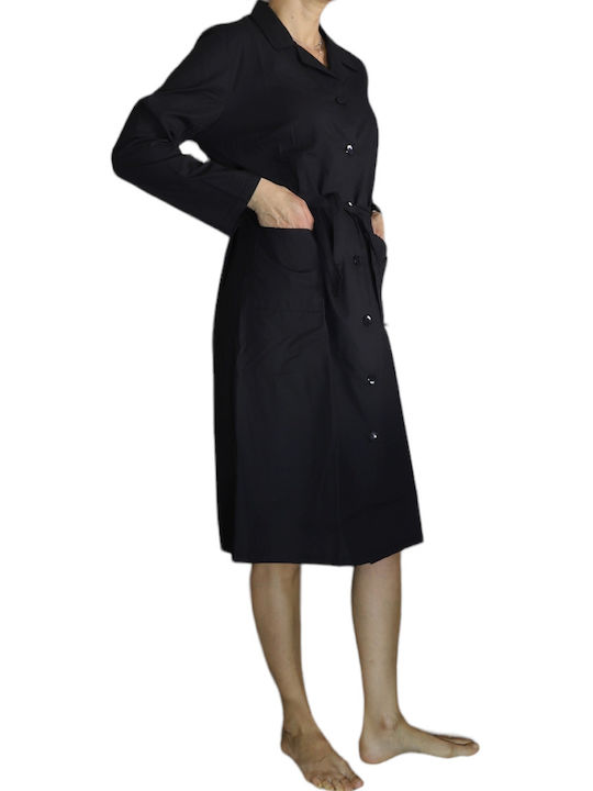 Robe Classic Popeline Langarm Schwarz A.R.