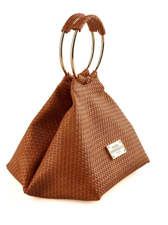 Elena Athanasiou Bracelet Straw Women's Handbag Cognac