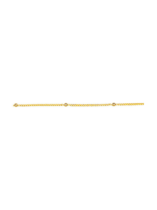 Gold plated silver gourmet chain necklace 925 with 14K gold plated cubic zirconia Women's necklace