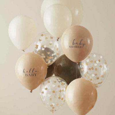 Hello Baby Shower Balloon Set in Earthy Shades, Set of 11