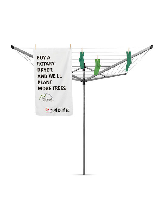 Brabantia Lift-O-Matic Folding Floor Clothes Drying Rack Made of Metal with 40m Hanging Length