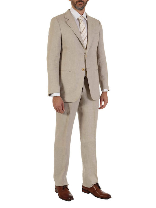 ARMANI COLLEZIONI SUIT TWO-PIECE SUIT STRIPED GREY