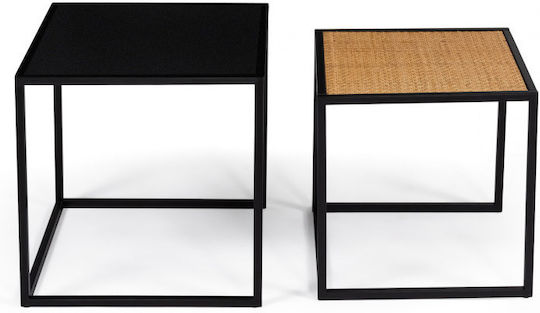 Square Zigon Set Lagos Wooden Beige 2 Pieces M45xL45xH45cm