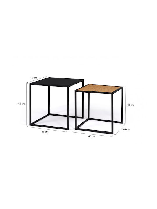 Set Zigon Pătrat Lagos Din Lemn Bej 2 Buc M45xL45xÎ45cm
