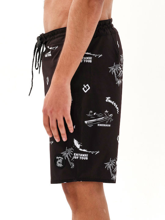 Men's Swimwear Bermuda Pr324-Black with Patterns
