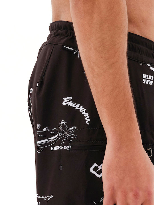 Men's Swimwear Bermuda Pr324-Black with Patterns