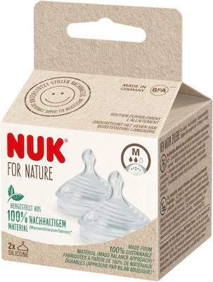 Nuk For Nature Tetine din Silicon de Flux Mediu pentru 0+ luni 2buc