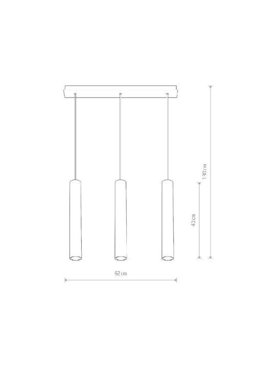 Nowodvorski Eye Pendant Light Three-Light Rail for Socket GU10 Black