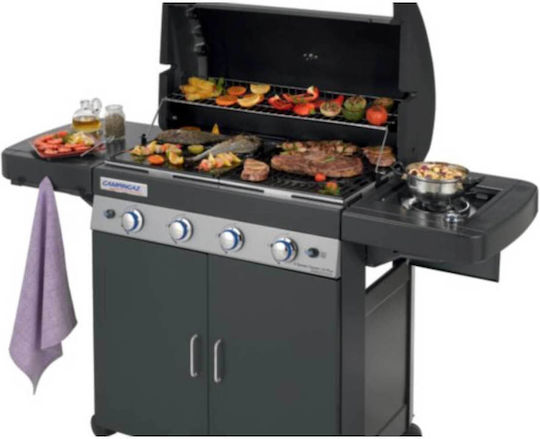 Campingaz 4 Series Classic LS Plus D Gas Grill with Cast Iron Grill and Plate with 4 Grills 12.8kW and Side Burner 2.3kW