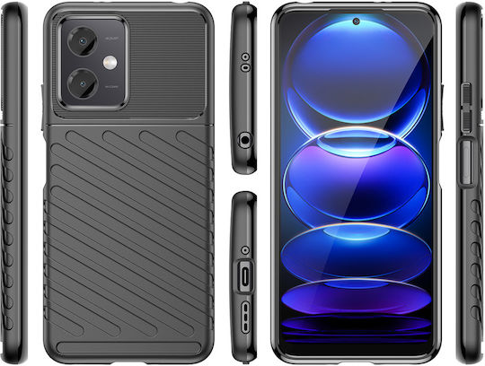 Hurtel Thunder Back Cover Σιλικόνης Μαύρο (Poco X5)