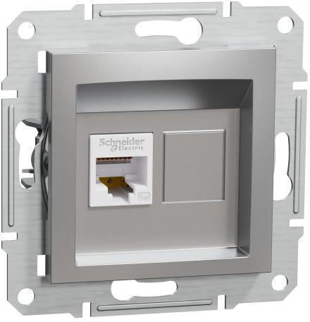 Schneider Electric Asfora Einzeln Netzsteckdose RJ45 ohne Rahmen Typ Cat5 in Silber Farbe EPH4300161