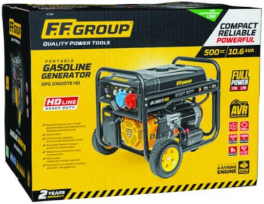 FFG Gpg 10600te Hd Generators Benzin mit Kickstart, Rädern und maximaler Leistung 10.6kVA