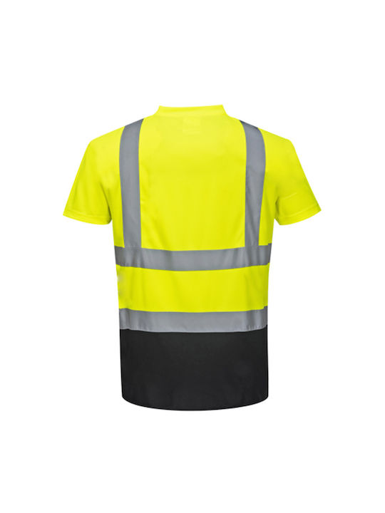 Portwest T-Shirt Εργασίας Κίτρινο με Ανακλαστικές Ταινίες με Αντανακλαστική Ταινία