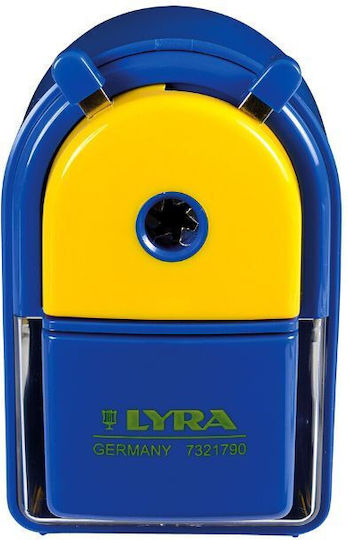 Lyra Πλαστική Ξύστρα Μπλε Βαρελάκι με Μανιβέλα