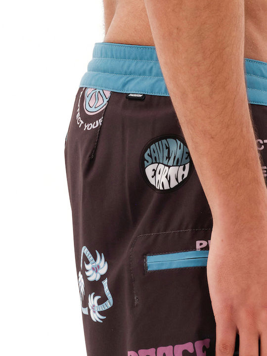 Men's Swimwear Shorts Off-Black with Patterns