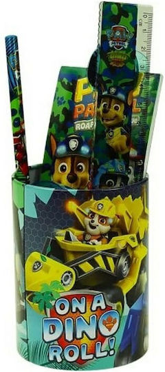 Gim Paw Patrol Παιδικό Σετ Γραφικής Ύλης με Μολύβι, Ξύστρα, Γόμα, Χάρακα και Μολυβοθήκη 5τμχ