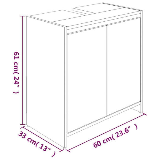 vidaXL Πάγκος χωρίς Νιπτήρα Μ60xΒ33xΥ61cm Δρυς
